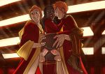  abrosiis anal anal_penetration angelina_johnson ass double_penetration fred_weasley george_weasley hand_on_ass harry_potter interracial no_panties partially_clothed sex threesome vaginal vaginal_penetration 