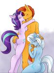  1girl 2017 ambris anthro anthrofied areola ass blush breasts equine friendship_is_magic furry horn kissing kneel male male/female mammal my_little_pony nipples nude oral penis purple_eyes starlight_glimmer_(mlp) sunburst_(mlp) testicles trixie_(mlp) unicorn 