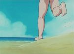  anime ass beach diving dragon_ball dragon_ball_z gif maron ocean running splash swimsuit water 