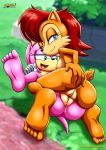  2017 2_girls amy_rose anus archie_comics ass barefoot bbmbbf mobius_unleashed multiple_girls palcomix pussy sally_acorn sega soles sonic_(series) sonic_the_hedgehog_(series) toes tribadism yuri 