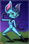 1girl blue_fur breasts cat gloves gummib&auml;r gummybear_and_friends hentai_boy kala_(gummybear_and_friends) nude pussy