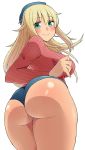 ass atago_(kantai_collection) big_ass blond_hair bubble_butt kantai_collection large_ass small_shorts