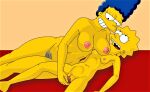  belly_bulge blue_hair blue_pubic_hair breasts child deep_penetration erect_nipples evilweazel_(artist) incest lisa_simpson loli lolicon marge_simpson mother_&amp;_daughter pink_areolae pussy the_simpsons thighs vibrator_in_pussy yellow_skin 
