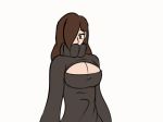 animated blush breasts embarrassed gif hentai-foundry keyhole_turtleneck nipples open-chest_sweater sweater sweaterweather