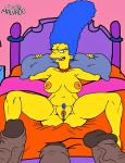  areola big_breasts brown_skin erect_nipples erection josemalvado marge_simpson nipples nude penis pussy tagme the_simpsons yellow_skin 