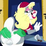  anal anon anthro bugs_bunny clothed clothing crossdressing cum cum_in_ass cum_inside eyeshadow furry gloves lagomorph lipstick lonbluewolf looney_tunes makeup male male/male mammal rabbit testicles warner_brothers 