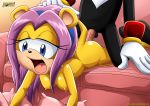  1girl 1male 2017 archie_comics bbmbbf isabella_mongoose mobius_unleashed nipples open_mouth palcomix sega shadow_the_hedgehog sonic_(series) sonic_the_hedgehog_(series) vaginal_penetration watermark web_address 