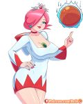  basketball big_breasts breasts cleavage female final_fantasy final_fantasy_i green_eyes magic mario_sports_mix pink_hair reit robe solo white_mage 