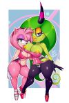  amy_rose anthro big_breasts breasts cameltoe captainjerkpants cleavage erect_nipples female hedgehog nipples sonic_(series) sonic_lost_world underboob yuri zeena zeena_(sonic_lost_world) zeti 