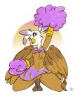  1girl 2013 amber_eyes anthro anthrofied arnachy avian beak blush bottomless breasts brown_feathers brown_fur cheerleader clothed clothing cum cum_in_pussy cum_inside digital_media_(artwork) dildo dildo_sitting feathered_wings feathers friendship_is_magic fur furry gilda_(mlp) gryphon high_res kneel looking_at_viewer masturbation my_little_pony navel nipples non-mammal_breasts penetration pom_poms purple_feathers pussy raised_arm sex_toy spread_legs spreading testicles tongue tongue_out topless toying_self vaginal vaginal_masturbation vaginal_penetration white_feathers wings 