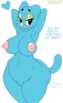  1girl 1girl anthro areola cat english_text erect_nipples habbodude heart huge_breasts milf nicole_watterson nude pussy schwoo smile the_amazing_world_of_gumball 