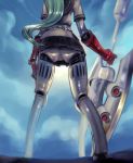  1girl ass blue_hair cutesexyrobutts elbow_gloves fingerless_gloves labrys large_ass long_hair lower_body persona persona_3 standing tagme 