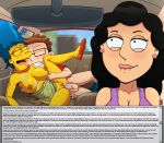 1boy 2_females 2_girls age_difference american_dad ass bonnie_swanson breasts brown_hair car crossover cum cum_inside english_text family_guy inside_car marge_simpson milf milfparty sex slappyfrog steve_smith story the_simpsons vaginal vaginal_penetration vaginal_sex