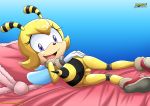  archie_comics bbmbbf looking_at_viewer mobius_unleashed palcomix pussy saffron_bee sega sonic_(series) sonic_the_hedgehog_(series) 