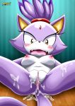  bbmbbf big_breasts blaze_the_cat blush erect_nipples looking_at_viewer mobius_unleashed palcomix pussy pussy_juice sega sonic_(series) sonic_the_hedgehog_(series) 