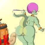  1girl 2016 anthro anus ass barrel big_ass big_breasts breasts donkey_kong_(character) donkey_kong_(series) duo erection furry huge_ass huge_breasts kalypso kremling male mammal monkey nintendo nude penis primate pussy scalie shinysteel video_games 
