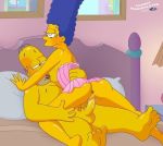  ass cosmic_(artist) cowgirl_position homer_simpson marge_simpson the_simpsons vaginal_penetration yellow_skin 