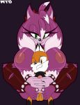  1girl 2017 absurd_res alternate_version_available amy_rose anthro areola big_breasts breasts canine clothing duo erection eyelashes fan_character fox fur furry green_eyes hedgehog high_res huge_breasts male mammal marthedog nipples nude penis sega simple_background smile testicles video_games 