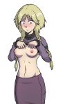  blush breasts clothes_lift elyon_brown looking_down no_bra partially_clothed transparent_background w.i.t.c.h. 