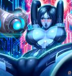  1girl 343_guilty_spark breasts cortana female halo_(series) monitor nipples pussy 