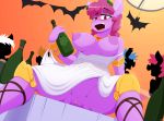  1girl 2017 alcohol anthro anthrofied areola berry_punch beverage big_areola blush bottomless breasts clothed clothing cosplay dress drunk equine exhibitionism footwear friendship_is_magic furry group halloween high_res holidays horse jewelry knee_pads looking_at_viewer low-angle_view mammal my_little_pony nipples nude partial_nudity party pony public pussy replica_(artist) sandals solo_focus wine worm&#039;s-eye_view wreath 