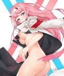  areola ass cape darling_in_the_franxx high_resolution horns jiujiuyatou_(yayanzz) naked_cape uniform zero_two_(darling_in_the_franxx) 