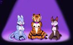 1girl 2016 absurd_res anthro areola barefoot big_breasts black_claws black_nose blue_fur blue_nipples blue_stripes breast_size_difference breasts brown_fur brown_nipples brown_stripes chain claws collar dr._chaos fangs feline fur furry glowing glowing_eyes group high_res hypnosis kneel kung_fu_panda legend_of_a_rabbit mammal master_tigress mind_control multicolored_fur naked_collar nipples nude open_mouth orange_fur penny_the_cat_(legend_of_the_white_rabbit) pink_eyes pink_nipples pink_nose pink_tongue purple_background shackles simple_background slave smile striped_fur stripes teeth ti_(yin_yang_yo) tiger tongue two_tone_fur white_belly white_fur yellow_sclera yin_yang_yo