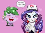1boy 1girl blue_eyes blush breasts breasts_out_of_clothes clothed crossover cum cum_on_breasts cum_on_face cum_on_hair equestria_girls exposed_breasts female friendship_is_magic green_hair long_hair long_purple_hair male male/female mostly_clothed my_little_pony pia-sama pokemon purple_hair rarity rarity_(mlp) spike spike_(mlp)