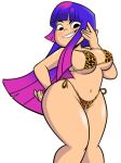  1girl ass big_ass big_breasts bikini breasts clothed clothed_female curvy edit female_focus female_only glitch_techs grimphantom leopard_print long_hair looking_at_viewer miko_kubota purple_hair smile solo_female solo_focus tagme teen tiger_print tiger_print_bikini voluptuous 