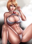  abs big_breasts bikini dc_comics flowerxl justice_society_of_america power_girl 