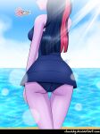 1girl ass beach clouddg equestria_girls female female_only friendship_is_magic long_hair mostly_nude my_little_pony older older_female one-piece_swimsuit outdoor outside solo_female standing swimsuit twilight_sparkle twilight_sparkle_(mlp) young_adult young_adult_female young_adult_woman