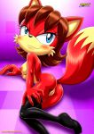  1girl 2017 archie_comics ass bbmbbf big_breasts blush erect_nipples feet fiona_fox looking_at_viewer mobius_unleashed palcomix pussy sega sonic_(series) sonic_the_hedgehog_(series) tights 