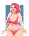  1girl bikini blue_eyes female female_only friendship_is_magic humanized mostly_nude my_little_pony pink_bikini pink_hair pinkie_pie pinkie_pie_(mlp) solo standing v1mpaler 