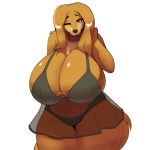 1girl 2017 absurd_res alpha_channel anthro big_breasts biped breasts canine clothed clothing digital_media_(artwork) dog dogmom_(cherrikissu) eikasianspire furry hair high_res huge_breasts long_hair looking_at_viewer mabel_(cherrikissu) mammal navel one_eye_closed original saluki simple_background slightly_chubby thick_thighs translucent transparent_background transparent_clothing voluptuous wide_hips wink