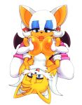  1girl 2017 anthro areola armwear bat big_breasts blue_eyes breasts canine clothing dipstick_tail duo eyelashes eyeshadow fox furry gloves legwear licking makeup male male/female mammal matospectoru miles_&quot;tails&quot;_prower multi_tail multicolored_tail nipples oral paizuri penis penis_lick rouge_the_bat sega sex simple_background tongue tongue_out white_background 