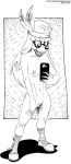  1girl 2017 anthro braces canine cellphone disney feathers furry glasses goof_troop long_hair monochrome navel nipples partially_clothed pussy selfie simple_background small_breasts smile sneakers stacey_(goof_troop) tiquitoc 