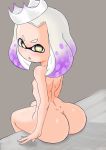  1girl ass looking_back nintendo nipples nude pearl_(splatoon) sitting splatoon 