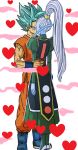  dragon_ball_super edited kissing love_hearts romantic_couple son_goku vados valentine valentine&#039;s_day 