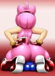 1girl 2017 amy_rose backboob big_ass boots bracelet bubble_butt bustier dildo_sitting exposed_breasts female_masturbation female_only furry gloves gradient_background hairband hand_on_hip hedgehog kneel pussy_juice rear_view sega sonic_the_hedgehog_(series) speeds vaginal_masturbation vaginal_penetration