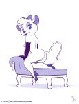  1girl anthro anthro_mouse ass disney female female_anthro female_anthro_mouse female_only furry gloves high_heels joe_randel joe_randel_(artist) long_gloves looking_back mammal miss_kitty_mouse mouse mouse_ears mouse_tail nude pussy rodent solo tail the_great_mouse_detective 