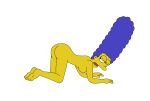  ass blue_hair breasts marge_simpson milf nude the_simpsons yellow_skin 