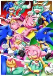  1boy 2017 2girls amy_rose archie_comics bbmbbf comic female male mobius_unleashed more_than_just_a_movie_night palcomix sega sonar_the_fennec sonic_(series) sonic_the_hedgehog sonic_the_hedgehog_(series) 