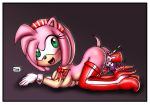  1girl all_fours amy_rose anal_beads anal_masturbation anal_penetration ass big_breasts big_eyes blush boots breasts dildo double_vaginal eyelashes fucked_silly furry green_eyes hairband hedgehog high_heels innocenttazlet looking_pleasured open_mouth pussy_juice raised_tail sega sideboob smile vaginal_masturbation vaginal_penetration vibrator 