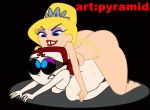  blonde_hair cartoon_network eris_(billy_&amp;_mandy) evil_con_carne goddess major_dr._ghastly pyramid_(artist) sex slave strap-on the_grim_adventures_of_billy_and_mandy tiara tooth_gap yuri 