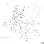 1girl air_bubbles anthro asphyxiation barefoot big_breasts black_and_white breasts byondrage canid canine carrying covering_mouth curvy_figure disney drowning duo feet fox genitals high_res holding_breath humanoid_genitalia humanoid_penis judy_hopps lagomorph leporid male mammal nick_wilde nipples nude penis peril piggyback puffed_cheeks rabbit simple_background skinny_dipping straight struggling thick_thighs underwater voluptuous water wide_hips zootopia