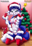  bbmbbf big_breasts blush christmas collar costume erect_nipples fur34 fur34* gloves hat krystal looking_at_viewer nintendo palcomix pietro&#039;s_secret_club pussy smile soles star_fox tights toes 