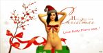  1girl 3d background breasts brown_eyes brown_hair brunette celeb christmas christmas_hat christmas_present female female_only hat human katy_perry legs mistletoe naked naked_ribbon nipples nude nude_female posing pussy red_lipstick render ribbon simple_background solo solo_female teasing text white_background xnalara xps 
