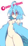 1girl 1girl 1girl :o ahoge bangs blush breasts completely_nude cowboy_shot diives eyebrows_visible_through_hair eyes_visible_through_hair feathers gif gif hair_between_eyes harpy heart looking_down monster_girl monster_musume_no_iru_nichijou navel nipples nude papi_(monster_musume) parted_lips patreon_logo patreon_username pussy short_hair simple_background small_breasts standing thighs white_background yellow_eyes 