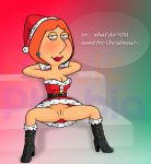 boots breasts family_guy lois_griffin santa_costume shaved_pussy spread_legs thighs 