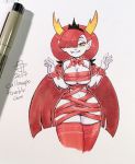 1girl big_breasts callmepo christmas hekapoo insanely_hot orange_hair pinupsushi star_vs_the_forces_of_evil thick_thighs thighs white_skin wrapped wraps